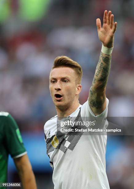 Marco Reus of Germany during the 2018 FIFA World Cup Russia group F match between Germany and Mexico at Luzhniki Stadium on June 17, 2018 in Moscow,...