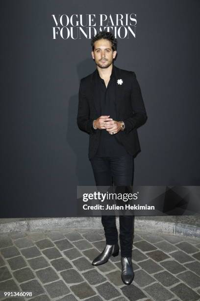 Eazy attends Vogue Foundation Dinner Photocall as part of Paris Fashion Week - Haute Couture Fall/Winter 2018-2019 at Musee Galliera on July 3, 2018...