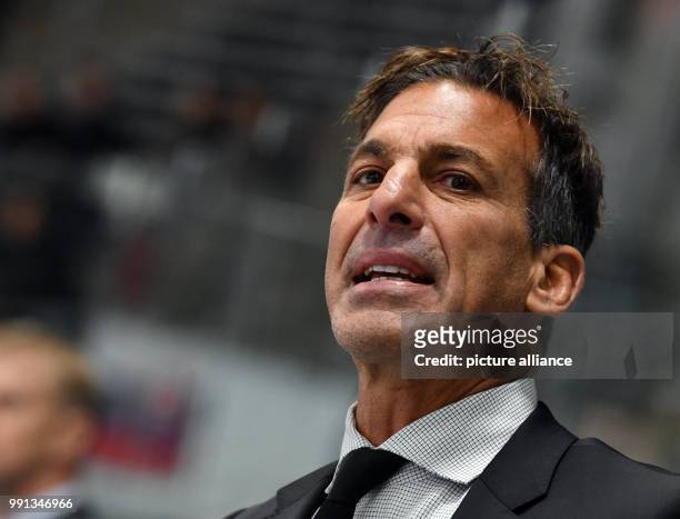 The US assistant coach Chris Chelios during the Ice hockey Deutschland Cup match between USA and Slovakia in Augsburg, Germany, 10 November 2017....