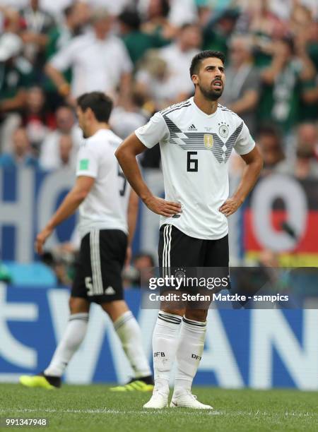 Sami Khedira of Germany during the 2018 FIFA World Cup Russia group F match between Germany and Mexico at Luzhniki Stadium on June 17, 2018 in...