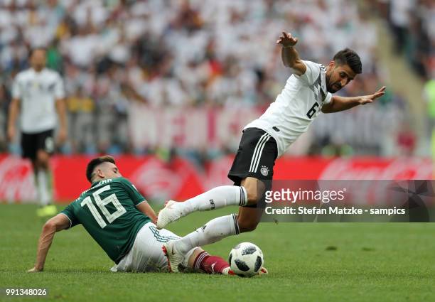 Sami Khedira of Germany Hector Herrera of Mexico during the 2018 FIFA World Cup Russia group F match between Germany and Mexico at Luzhniki Stadium...