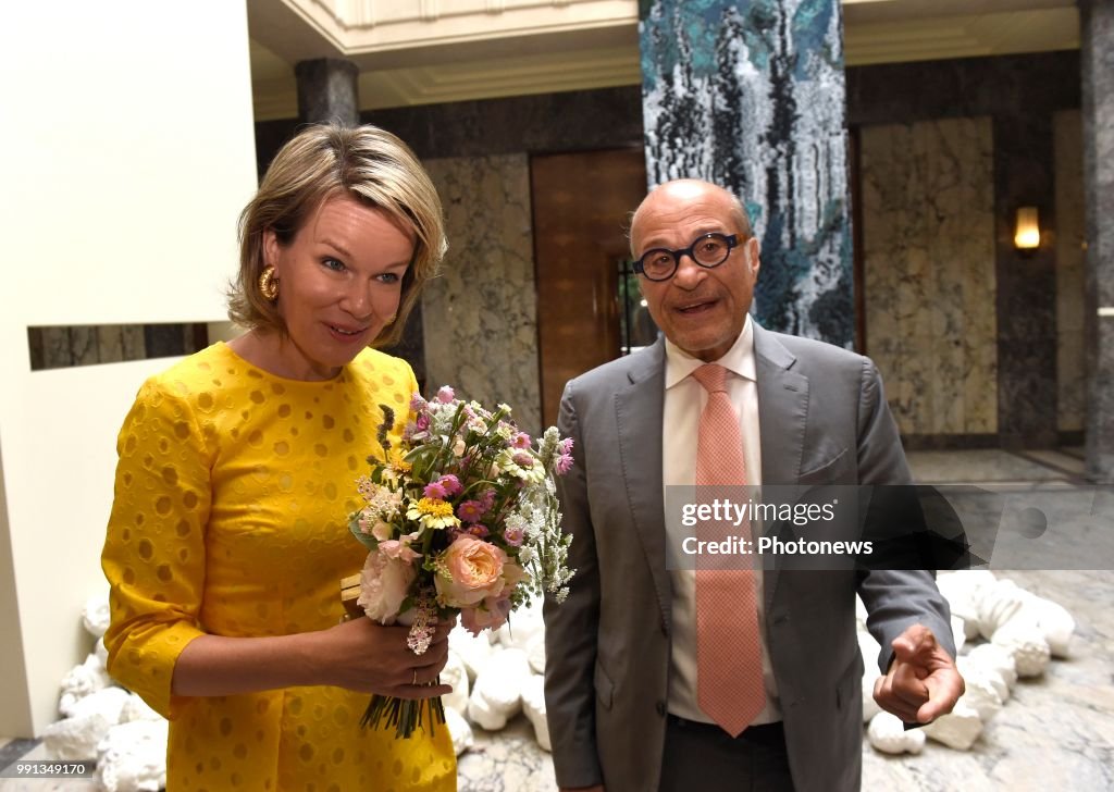 Queen Mathilde visit to the Villa Empain