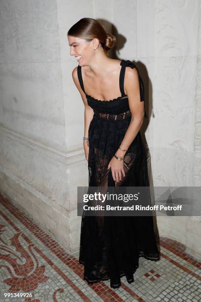 Bianca Brandolini d'Adda attends the Elie Saab Haute Couture Fall Winter 2018/2019 show as part of Paris Fashion Week on July 4, 2018 in Paris,...