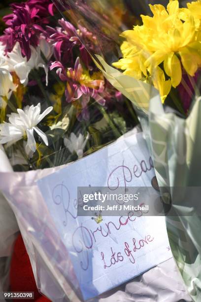 Tributes are left at a house on Ardbeg Road on the Isle of Bute following the conformation that six year old schoolgirl Alesha MacPhail was murdered...