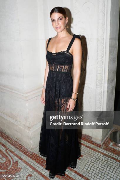 Bianca Brandolini d'Adda attends the Elie Saab Haute Couture Fall Winter 2018/2019 show as part of Paris Fashion Week on July 4, 2018 in Paris,...