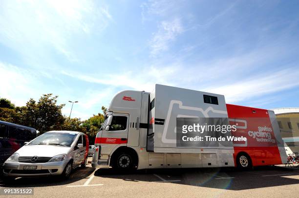 61Th Criterium Dauphine Libere, Stage 4Illustration Illustratie, Team Bmc Racing , Truck Camion Vrachtwagen, Bourg-Les-Valence - Valence , Time...