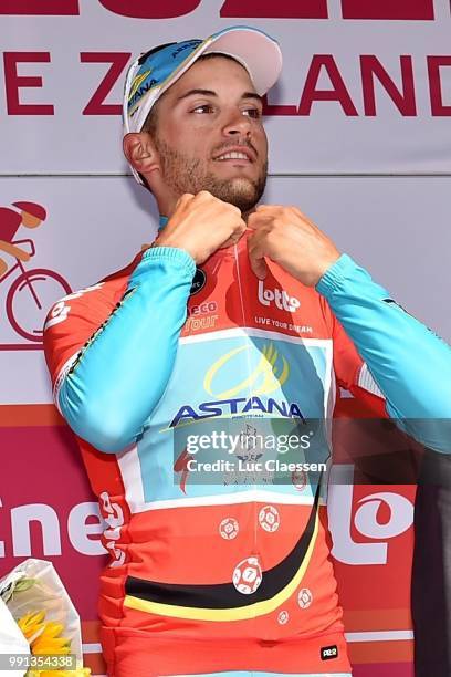 10Th Eneco Tour 2014, Stage 1Podium, Guardini Andrea Red Points Jersey/ Celebration Joie Vreugde, Miss Hostess /Terneuzen - Terneuzen / Rit Etape...