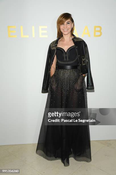Clotilde Courau attends the Elie Saab Haute Couture Fall Winter 2018/2019 show as part of Paris Fashion Week on July 4, 2018 in Paris, France.
