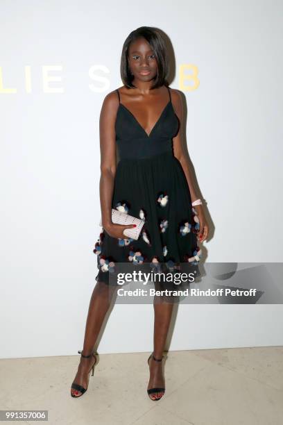 Actress Karidja Toure attends the Elie Saab Haute Couture Fall Winter 2018/2019 show as part of Paris Fashion Week on July 4, 2018 in Paris, France.