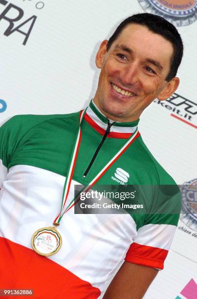 Italian Championship, Time Trialpodium, Marco Pinotti Celebration Joie Vreugde/ Championat Kampioenschap, Tim De Waele