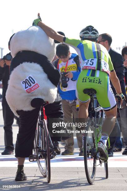 4Th Tour Of Beijing 2014, Stage 5 Illustration Illustratie, Start, Panda Bear Oers Beer, Marangoni Alan / Tian An Men Square - Bird'S Nest Piazza /...