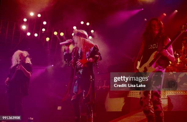 Poison performs on November 20, 1990 in Philadelphia, Pennsylvania.