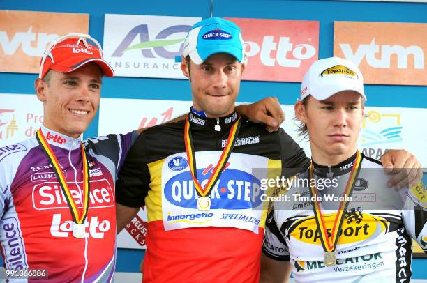 Belgian Championship Elite 2009Podium, Philippe Gilbert , Tom Boonen , Kristof Goddaert , Celebration Joie Vreugde, Aywaille - Aywaille , Belgisch...