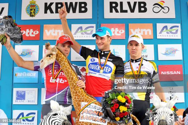 Belgian Championship Elite 2009Podium, Philippe Gilbert , Tom Boonen , Kristof Goddaert , Celebration Joie Vreugde, Aywaille - Aywaille , Belgisch...