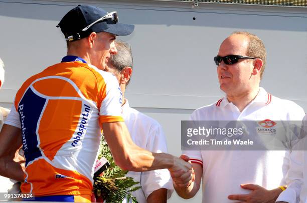 Tour De France 2009, Stage 2Podium, Clement Stef , Prince Albert Ii , Celebration Joie Vreugde, Monaco - Brignoles , Rit Etape, Tdf, Tim De Waele