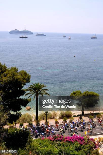 Tour De France 2009, Stage 2Illustration Illustratie, Peleton Peloton, Mediterranean Sea Middellandse Zee Mer, Landscape Paysage Landschap /Monaco -...