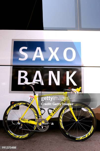 Tour De France 2009, Stage 2Illustration Illustratie, Yellow Specialized Bike, Cancellara Fabian / Team Saxo Bank, Fiets Velo, Monaco - Brignoles /...