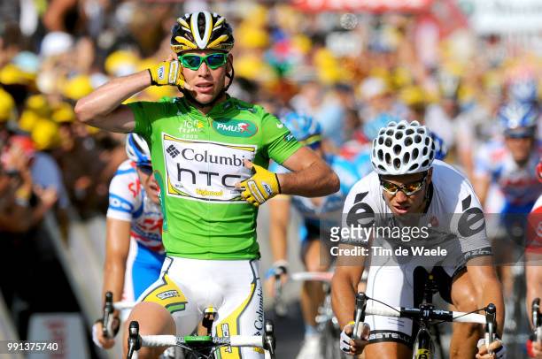 Tour De France 2009, Stage 3Arrival, Cavendish Mark Celebration Joie Vreugde/ Hushovd Thor /Marseille - La Grande-Motte , Rit Etape, Tdf, Tim De Waele