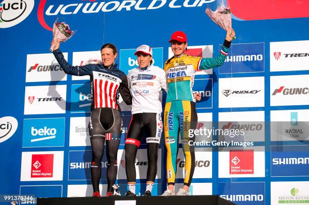 World Cup Milton Keynes 2014 /Podium, Katherine Compton , Sanne Cant , Nikki Harris , Wereldbeker Coupe Du Monde / Tim De Waele