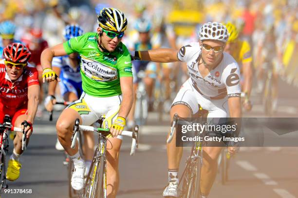 Tour De France 2009, Stage 3Arrival, Cavendish Mark Green Jersey, Hushovd Thor / Celebration Joie Vreugde, Maillot Vert Groene Trui /Marseille - La...