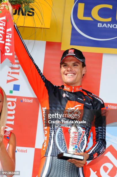 Tour De France 2009, Stage 8Podium, Sanchez Luis-Leon Celebration Joie Vreugde, Andorre-La-Vielle - Saint-Girons , Rit Etape, Tdf, Tim De Waele