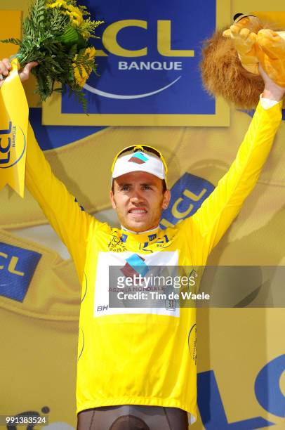 Tour De France 2009, Stage 8Podium, Nocentini Rinaldo Yellow Jersey, Celebration Joie Vreugde, Andorre-La-Vielle - Saint-Girons , Rit Etape, Tdf, Tim...