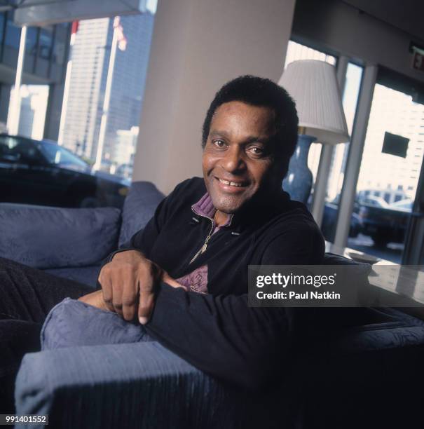 Portrait of American singer and guitarist Charley Pride at the Hyatt Hotel in Chicago, Illinois, February 15, 1994.