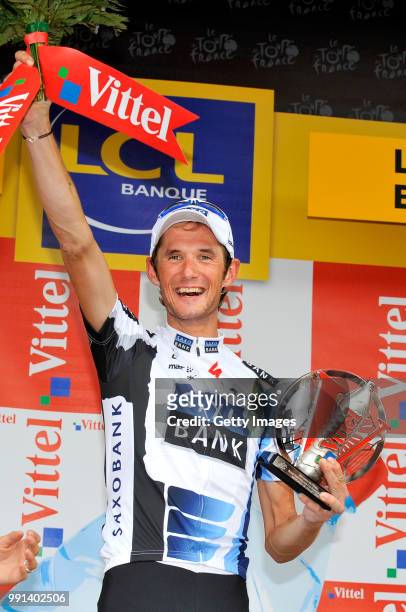 Tour De France 2009, Stage 17Podium, Schleck Frank Celebration Joie Vreugde /Bourg-Saint-Maurice - Le Grand-Bornand , Rit Etape, Tdf, Ronde Van...