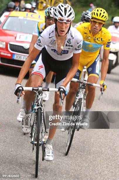 Tour De France 2009, Stage 17Schleck Andy White Jersey, Kloden Andreas / Contador Alberto Yellow Jersey, Col De Romme, Bourg-Saint-Maurice - Le...