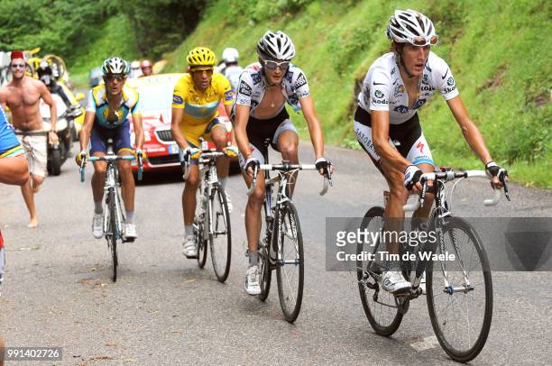 Tour De France 2009, Stage 17Schleck Andy White Jersey, Schleck Frank , Contador Alberto Yellow Jersey, Kloden Andreas / Col De Romme,...