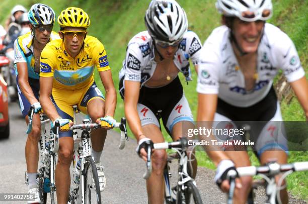 Tour De France 2009, Stage 17Contador Alberto Yellow Jersey, Schleck Andy White Jersey, Kloden Kloeden Andreas / Schleck Frank / Col De Romme,...
