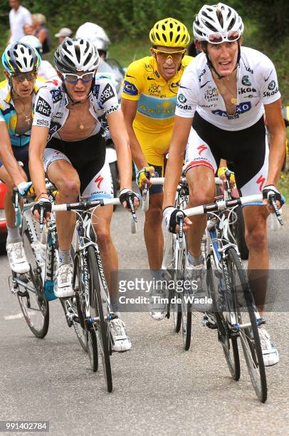 Tour De France 2009, Stage 17Schleck Andy White Jersey, Kloden Andreas / Contador Alberto Yellow Jersey, Schleck Frank / Col De Romme,...