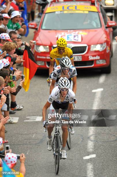 Tour De France 2009, Stage 17Schleck Andy White Jersey, Schleck Frank / Contador Alberto Yellow Jersey, Col De La Colombiere, Gele Trui Maillot...