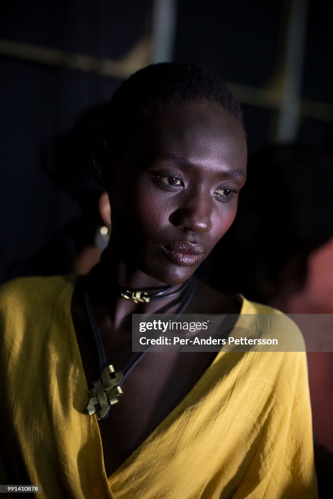 South Sudanese model Anyon Asola at Mercedes Benz Joburg Fashion Week, South Africa