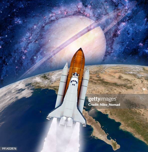 space shuttle rocket power launch astronaut spaceship earth planet. elements of this image furnished - earth space ストックフォトと画像