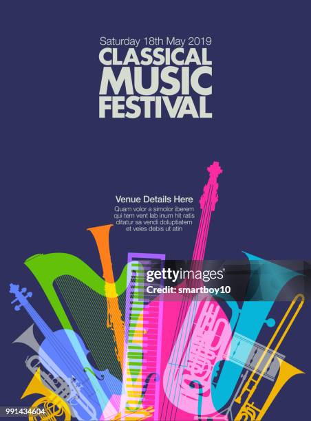 classical music poster - classical music stock illustrations