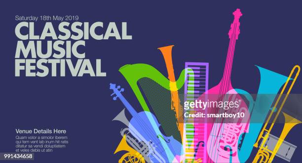 klassische musik poster - harfe stock-grafiken, -clipart, -cartoons und -symbole