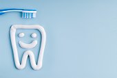 Healthy teeth concept on blue