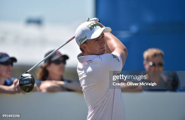 Donegal , Ireland - 4 July 2018; Paul Dunne of Ireland on the 10th tee during the Pro-Am round ahead of the Irish Open Golf Championship at...