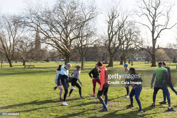 people exercising in sunny park - the crossfit games ストックフォトと画像