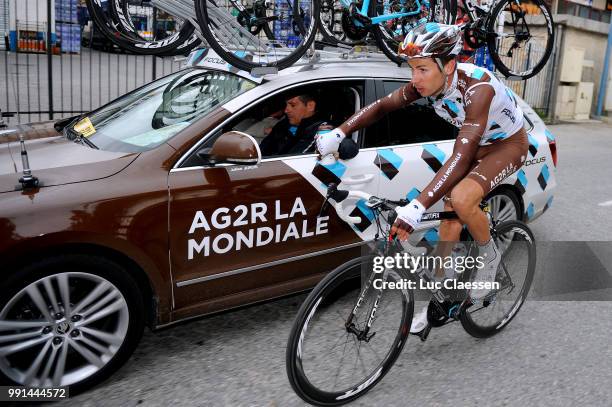 73Th Paris - Nice 2015, Stage 6/Cherel Mikael , Car Voiture Auto Team Ag2R La Mondiale /Vence - Nice / Pn Etape Rit Parijs / Tim De Waele