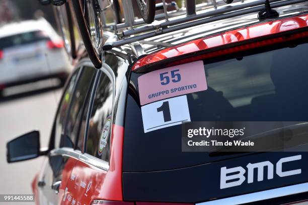 50Th Tirreno - Adriatico 2015, Stage 4 Illustration Illustratie, Car Voiture Auto Bmc Racing Team / Number 1 One, Indicatore - Castelraimondo / Stage...