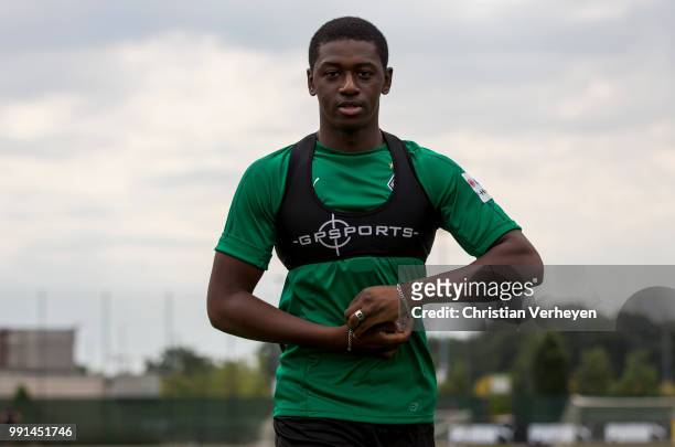 Mamadou Doucoure during a training session of Borussia Moenchengladbach at Borussia-Park on July 04, 2018 in Moenchengladbach, Germany.