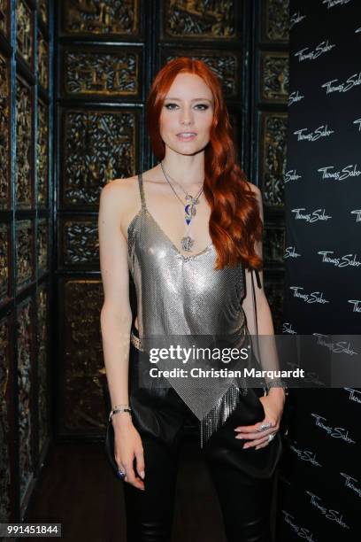 Barbara Meier attends the Thomas Sabo Press Cocktail at China Club Berlin on July 4, 2018 in Berlin, Germany.