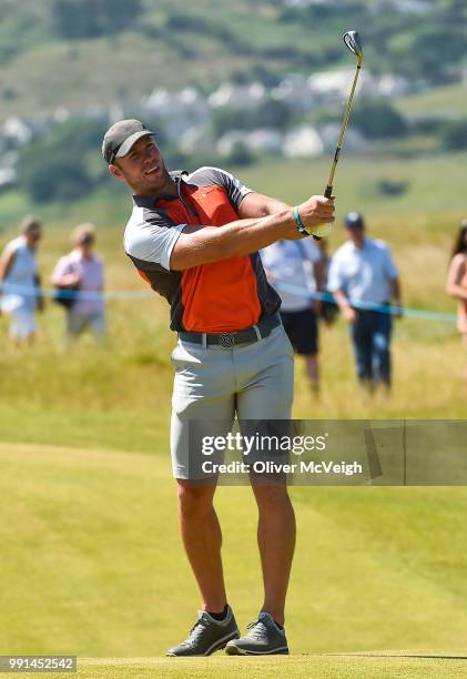 Donegal , Ireland - 4 July 2018; Former Ulster, Ireland and British Lions player Stephen Ferris on the 10th fairway during the Pro-Am round ahead of...