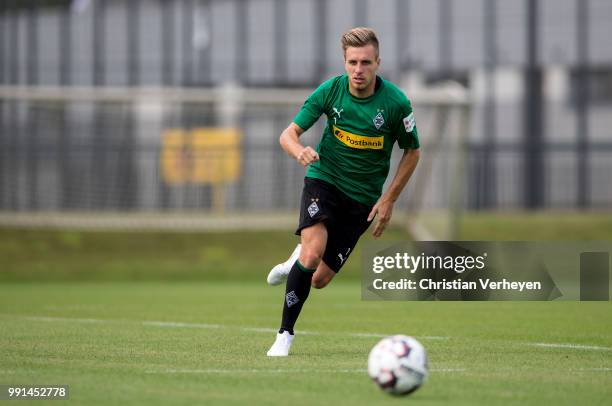 Patrick Herrmann during a training session of Borussia Moenchengladbach at Borussia-Park on July 04, 2018 in Moenchengladbach, Germany.