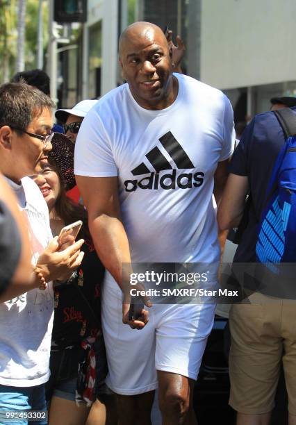 Magic Johnson is seen on July 3, 2018 in Los Angeles, CA.