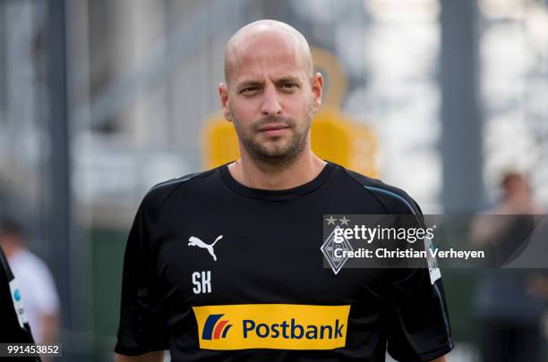 Goalkeeper Coach Stefan Krebs during a training session of Borussia Moenchengladbach at Borussia-Park on July 04, 2018 in Moenchengladbach, Germany.