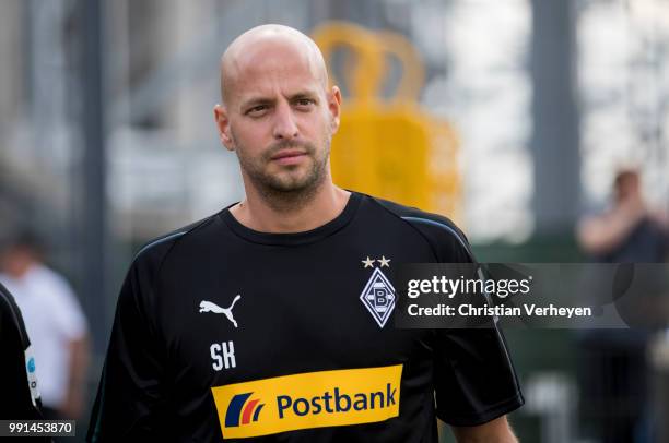 Goalkeeper Coach Stefan Krebs during a training session of Borussia Moenchengladbach at Borussia-Park on July 04, 2018 in Moenchengladbach, Germany.