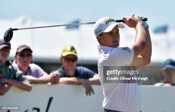 Donegal , Ireland - 4 July 2018; Paul Dunne of Ireland on the 10th tee during the Pro-Am round ahead of the Irish Open Golf Championship at...